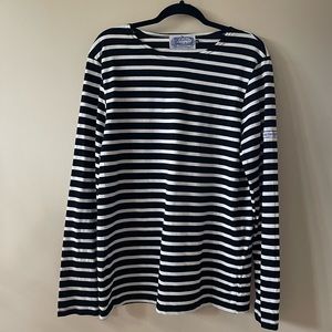 Breton Shirt Co. XL Black & White Striped Classic Marinière T-Shirt Cotton. Fall